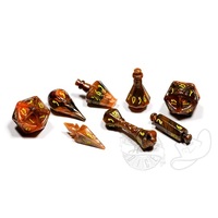 PolyHero Dice - Wizard 8 Dice Set Smoldering Ember