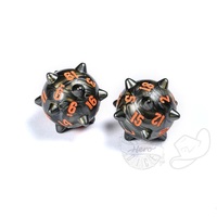 PolyHero Dice - Warrior 2d20 Spiked Balls Steel Grey