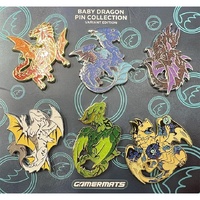 GamerMats: Baby Dragons Pins Set of 6 - Glitter Variants