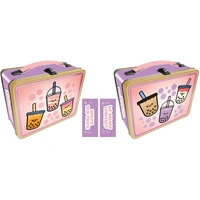 Tin Carry All Fun Lunch Box Boba Tin