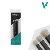 Vallejo - Brushes - Dry Brush - Dry Brush Set - Natural Hair (S; M & L)