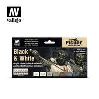 Vallejo Model Colour - Black & White Set (8) by Angel Giráldez Old Formulation