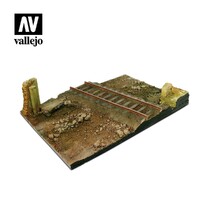 Vallejo - Scenics Bases 1/35 - 31x21 Country road cross with railway section Diorama Base