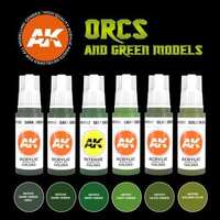 AK Interactive - 3 Gen Sets - Orcs And Green Creatures