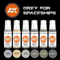 AK Interactive - 3 Gen Sets - Grey For Spaceships