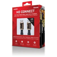 iSound HDMI HD Connect 25ft Cable - Black/Gold