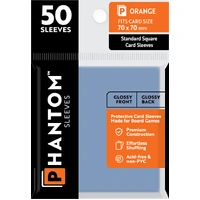 Phantom Sleeves: Orange Size (70mm x 70mm) - Gloss/Gloss (50)