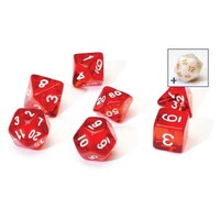 Sirius Dice - Translucent Red Resin Dice Set 7