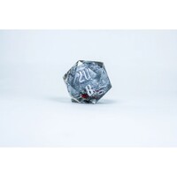 Sirius Dice - Silver Ink; Silver Glitter; Red and Green Snowflakes D20 Snow Globe