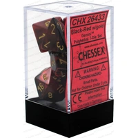 Chessex D7-Die Set Gemini Polyhedral Black-Red/gold 7-Die Set