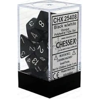 Chessex D7-Die Set  Opaque Polyhedral Black/white 7-Die Set