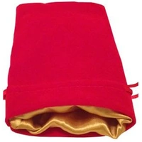 MDG Velvet Dice Bag with Gold Satin Lining - Red