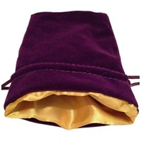 MDG Velvet Dice Bag with Gold Satin Lining - Purple