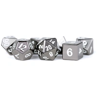 MDG Metal Polyhedral Dice Set - Sterling Gray