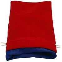 MDG Large Velvet Dice Bag with Blue Satin Lining - Red