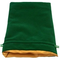 MDG Large Velvet Dice Bag with Gold Satin Lining - Green