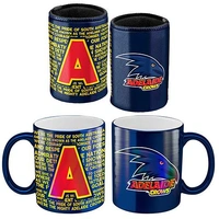 AFL Coffee Mug Metallic and Can Cooler Pack Adelaide Crows