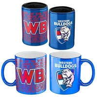 AFL Coffee Mug Metallic and Can Cooler Pack Western Bulldogs