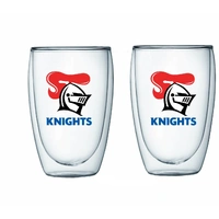 NRL Double Wall Glasses Set of 2 Newcastle Knights