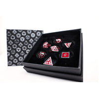 LPG Dice RPG Set Serif Red/Silver