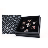 LPG Dice RPG Set Serif Black/Brass