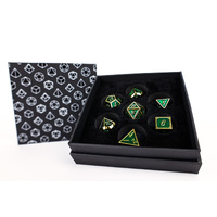 LPG Dice RPG Set Serif Green/Gold