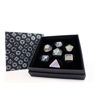 LPG Dice RPG Set Draco Bright Rainbow/Silver