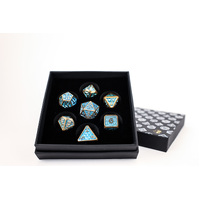 LPG Dice RPG Set Draco Bright Blue/Brass