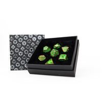 LPG Dice RPG Set Draco Bright Green/Brass