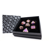 LPG Dice RPG Set Draco Bright Purple Brass