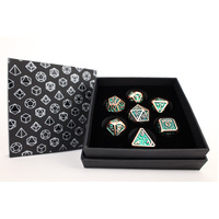 LPG Dice RPG Set Draco Dark Green/Brass