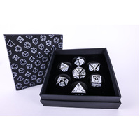 LPG Dice RPG Set Draco Dark Light Blue/Silver