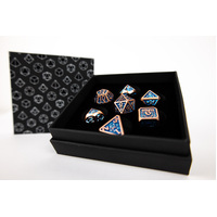 LPG Dice RPG Set Draco Dark Blue/Brass