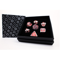 LPG Dice RPG Set Draco Dark Red/Silver