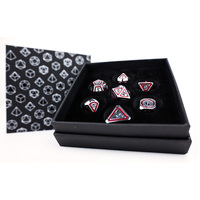 LPG Dice RPG Set Concentric Black/Red/Silver