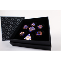 LPG Dice RPG Set Concentric Blue/Black/Brass