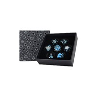 LPG Dice RPG Set Inscripted Dragon Blue