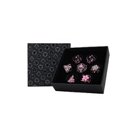 LPG Dice RPG Set Inscripted Sakura Black Pink