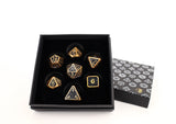 LPG Dice Set - Metal RPG Draco Dark Black/Gold