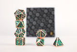 LPG Dice Set - Metal RPG Draco Dark Green/Brass