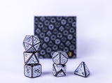 LPG Dice Set - Metal RPG Draco Dark Light Blue/Silver