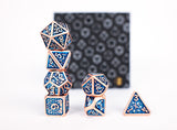 LPG Dice Set - Metal RPG Draco Dark Blue/Brass