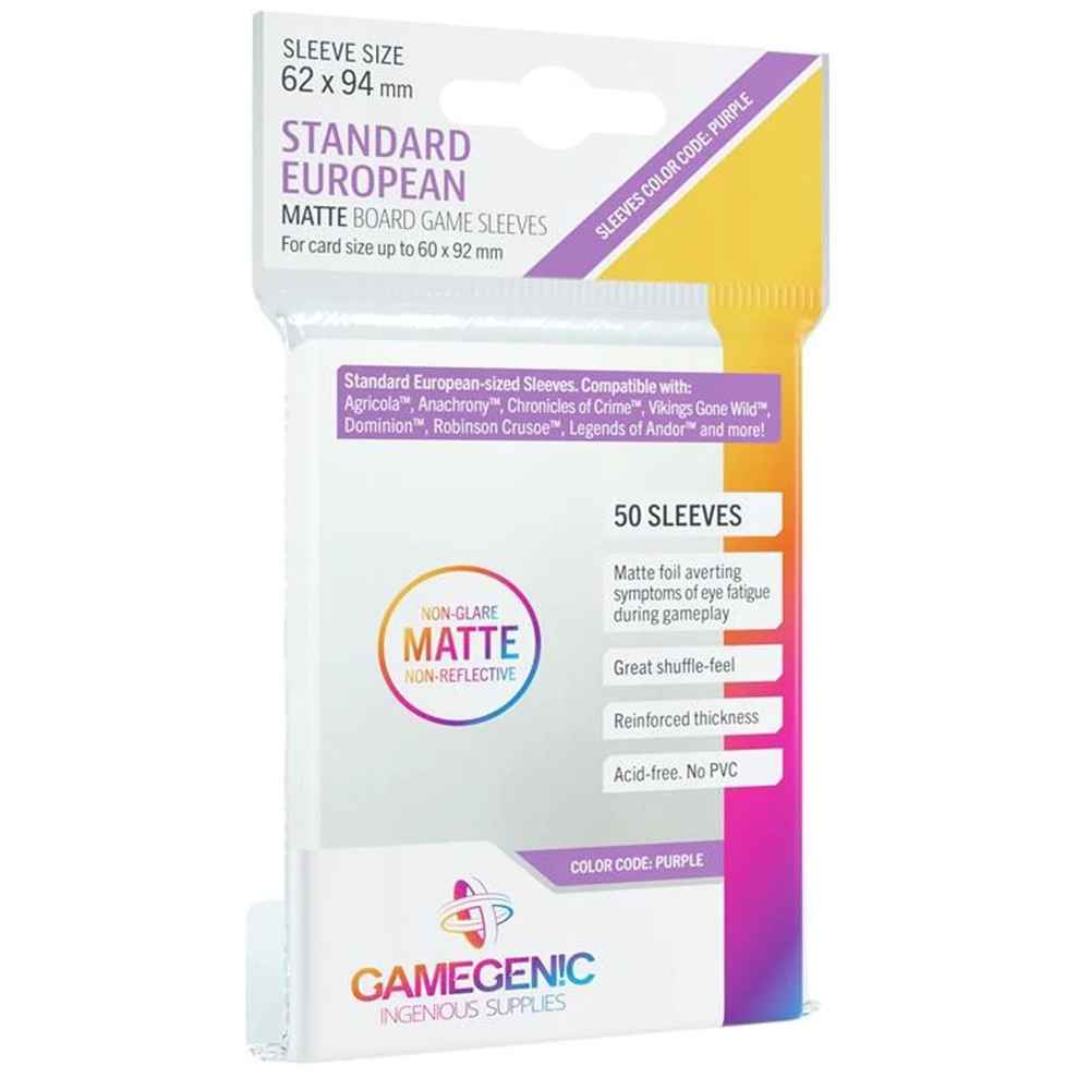 Gamegenic MATTE Sleeves: Standard European (62 x 94 mm)