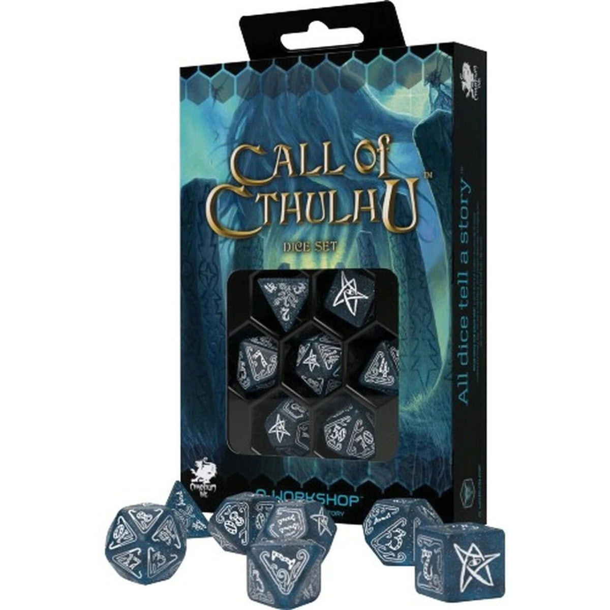 Q Workshop - Call Of Cthulhu Abyssal And White Dice Set 7