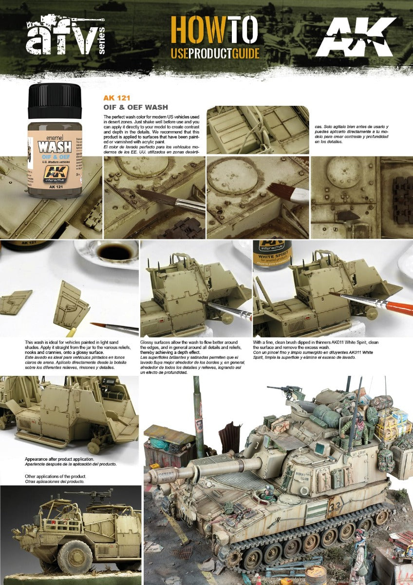 AK Interactive Weathering Products - Oif & Oef - US Vehicles Wash