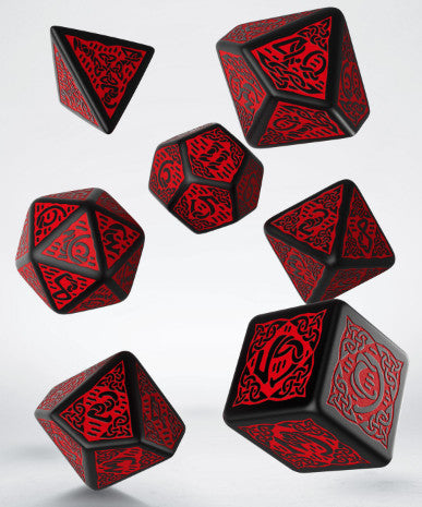 Celtic Black & Red Dice Set