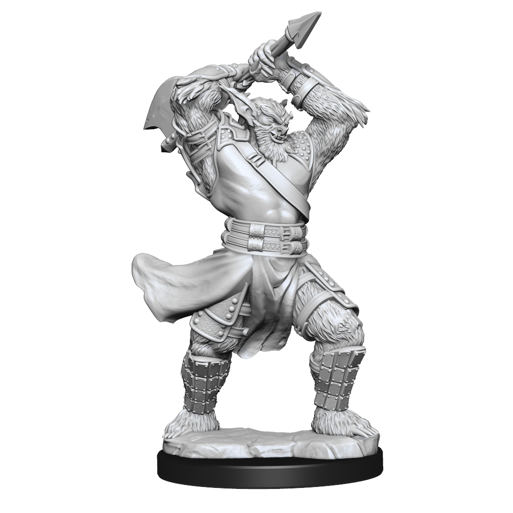 Critical Role Unpainted Miniatures Bugbear Fighter Male