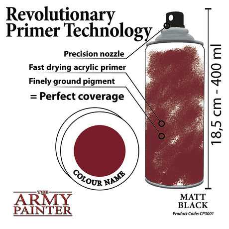 Army Painter Aerosol Spray Primer - Matt Black 400ml