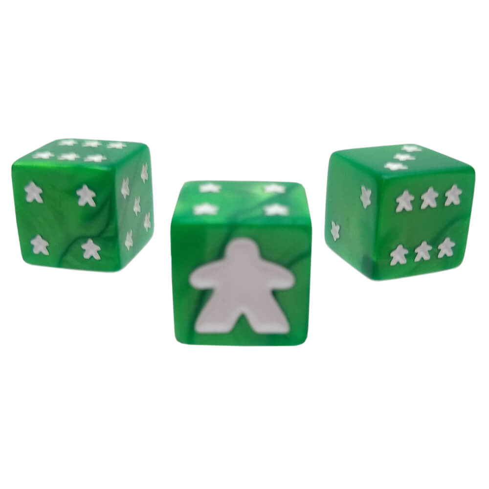 Meeple d6 Dice Set Green