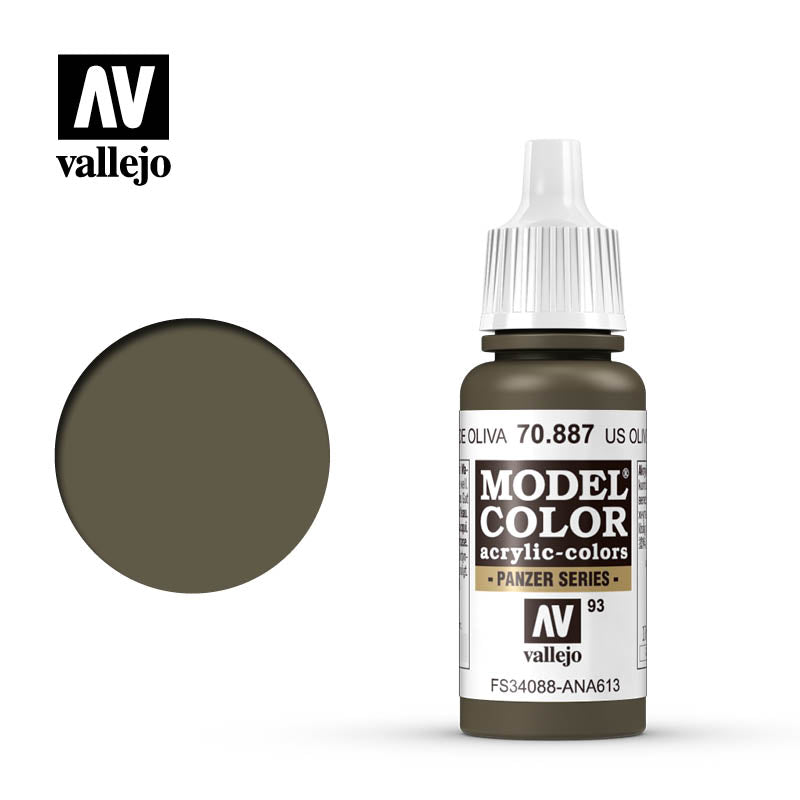 Vallejo Model Colour - USA Olive Drab 17 ml Old Formulation